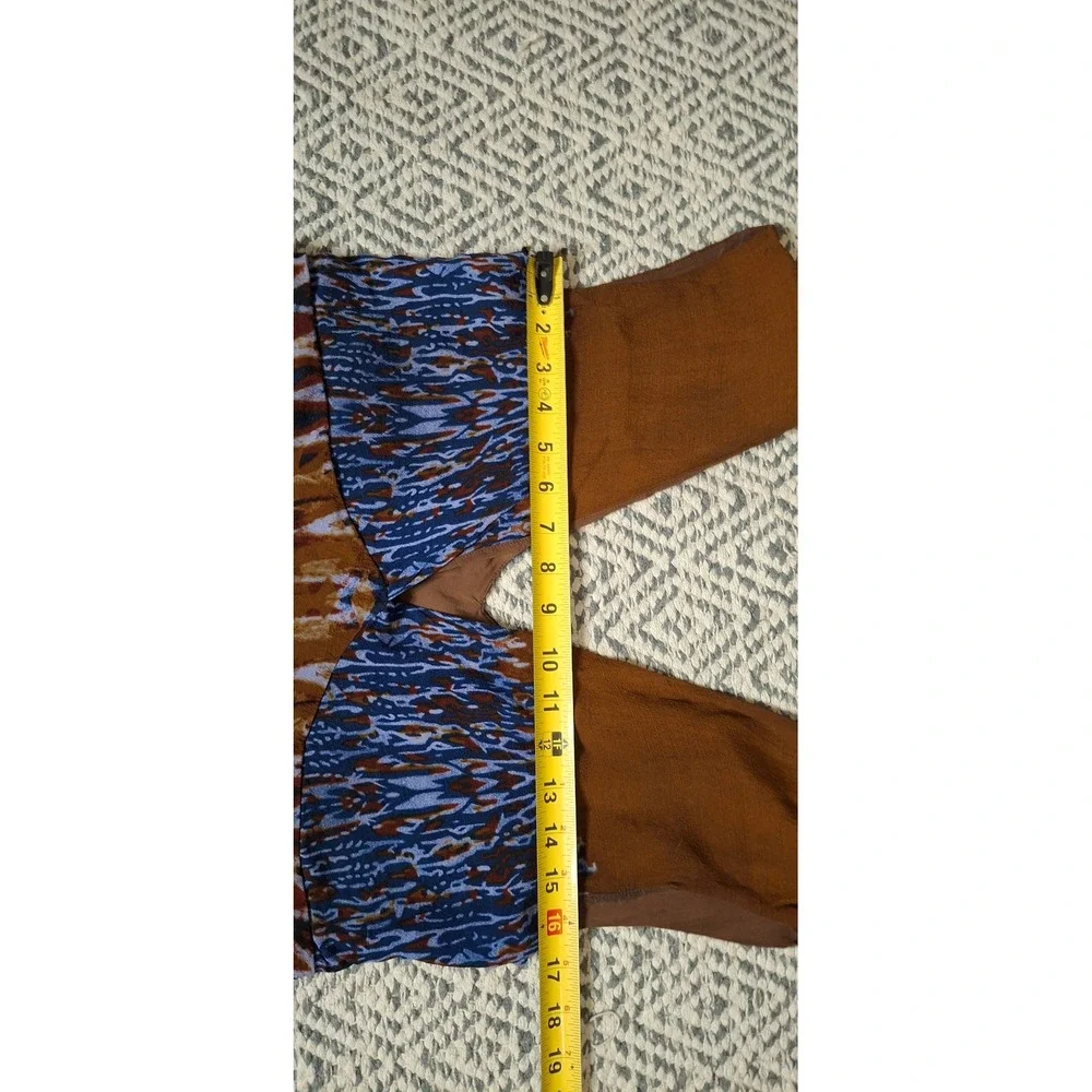 Free People Theodora Mini Dress Rust Brown Blue Size M Boho Western